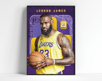 【送料無料・即日発送】LeBron James（レブロン・ジェームズ）　アート レブロン・ジェームズ、印刷可能なポスター、NBA、レイカーズ
