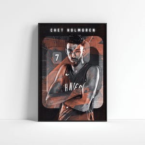 Chet Holmgren Poster, Oklahoma City Thunder Poster, Basketball Prints, NBA Posters, Basketball Decors, NBA Wall Art, Basketball Fan Gift