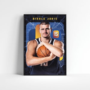 Nikola Jokic Poster, Denver Nuggets Poster, Basketball Prints, Sports Home Decor, Basketball Wall Art, NBA Poster Gift, Basketball Fan Gift