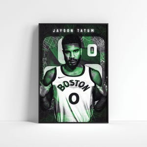 Jayson Tatum Poster, Boston Celtics Poster, Sports Wall Art, Basketball Wall Art, NBA Prints, Boston Celtics Fan Gift, Basketball Fan Gift