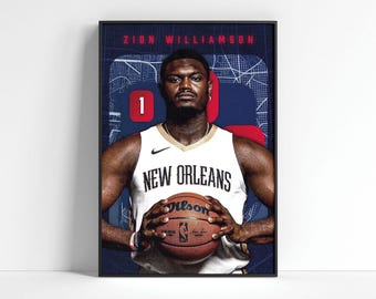Zion Williamson Poster: New Orleans Pelicans Basketball Print (Digital Download)
