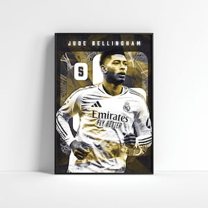 Jude Bellingham Poster, Real Madrid Poster, Jude Bellingham Print Art, Football Wall Art, Football Poster, Soccer Prints, Football Fan Gift