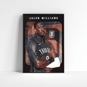 Jalen Williams Poster, OKC Thunder Prints, Basketball Bedroom Decor, NBA Players Poster, Basketball Wall Art, NBA Gift, Basketball Fan Gift