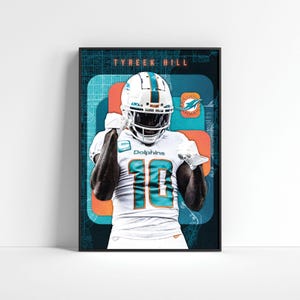 Tyreek Hill Poster, Miami Dolphins Poster, Football Prints, Sports Home Decor, Football Wall Art, NFL Poster, Football Fan Gift, Sport Gift