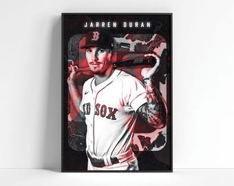 Jarren Duran Poster, Boston Red Sox Digital Poster, Baseball Prints, Baseball Home Decor, Baseball Wall Art, MLB Poster, Baseball Fan Gift