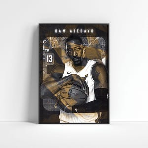Póster de Bam Adebayo: Impresión de los Miami Heat de la NBA (Descarga digital)
