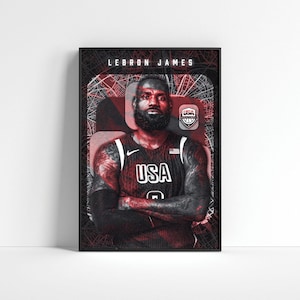 Lebron James Poster, USA Basketball Poster, Basketball Poster, NBA Wall Art, Basketball Wall Art, Basketball Prints, Basketball Fan Gift