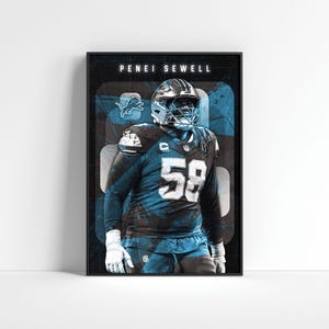 Penei Sewell Poster, Detroit Lions Poster, Football Print, Football Wall Art, Sports Wall Decor, NFL Printable Poster, Football Fan Gift