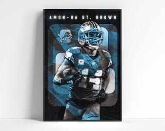 Amon-Ra St. Brown Detroit Lions-poster: NFL-sportdecor (digitale download)