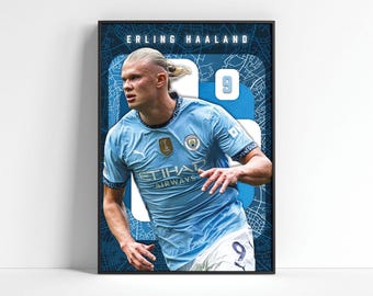Erling Haaland Poster: Manchester City Light Edition (Digital Print)