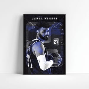 Jamal Murray Poster, Denver Nuggets Poster, Basketball Prints, Sports Home Decor, Basketball Wall Art, Digital Prints, Basketball Fan Gift