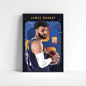 Jamal Murray Poster, Denver Nuggets Poster, Basketball Prints, Sports Home Decor, Basketball Wall Art, Digital Prints, Basketball Fan Gift