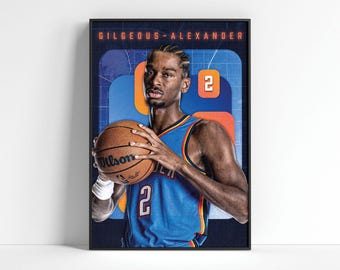 新品タグ付き　シェイ・ギルジャス＝アレクサンダー　OKC シェイ・ギルジャス＝アレクサンダー ポスター – OKCサンダー NBA
