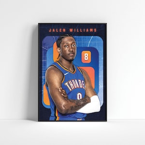 Jalen Williams Poster, OKC Thunder Prints, Basketball Decor, Basketball Bedroom Decor, NBA Wall Art, Basketball Prints, Basketball Fan Gift