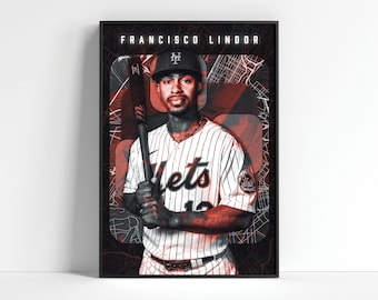 Francisco Lindor Poster, New York Mets Poster, Baseball Digital Prints, Sports Home Decor, Baseball Wall Art, Baseball Fan Gift
