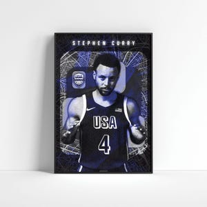 Stephen Curry Poster, USA Basketball Print, Basketball Poster, Sport Wall Art, Basketball Wall Art Print, Sports Gift, Basketball Fan Gift