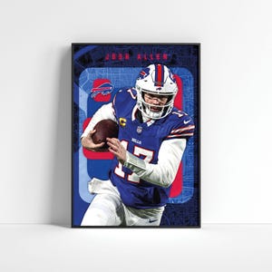 Josh Allen Poster, Buffalo Bills Poster, Football Prints, Sports Home Decor, Football Wall Art, NFL Poster, Football Fan Gift, Sports Gift