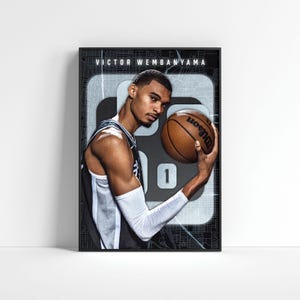 Victor Wembanyama Poster, San Antonio Spurs Poster, Basketball Dekor, NBA Wohnkultur, Basketball Wandkunst, NBA Drucke, Basketball Geschenk
