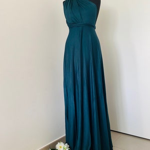 Robe de demoiselle dhonneur bleu canard robe cocktail couleur tendance robe infinity mariage fille dhonneur robe convertible image 3