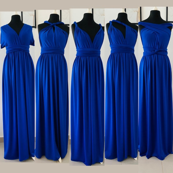 Brautjungfernkleid – Cocktailkleid – königsblaue Farbe – Infinity-Kleid – Hochzeit Brautjungfer – wandelbares Hochzeitskleid