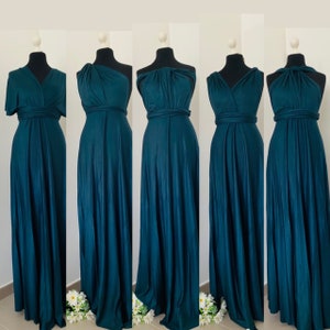 Teal bridesmaid dress - emerald -cocktail dress - Infinity dress - wedding - Teal convertible dress - Choice of length