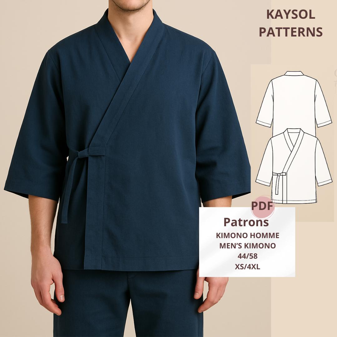 Ensemble Kimono Japonais Et Pantalon Pour Homme - Léger - 2 Pièces