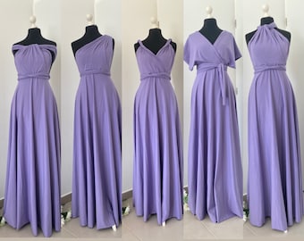 Robe de demoiselle d’honneur -mauve - robe cocktail - couleur lilas - robe infinity - mariage fille d’honneur lilas- robe concertible