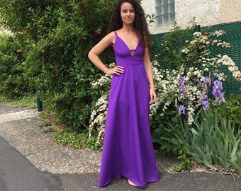 Robe de demoiselle d’honneur Violette - Mariage- robe soirée et événement- robe longue pourpe - robe de bal - prom