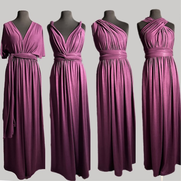 Purple bridesmaid dress - cocktail dress - trendy color- infinity dress - wedding bridesmaid - convertible wedding dress