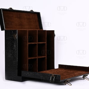 Getränkeschrank, handgefertigtes Vollnarben-Tragbares Leder-Bar-Set, perfektes Geschenk für Hausbar, Whisky-Tragebox, Bar-Zubehör, Weihnachtsgeschenk