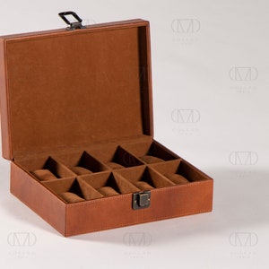 Caja para Relojes, Caja para 8 Relojes, Funda para Relojes, Organizador de Relojes, Caja portátil de Cuero para Transporte de Relojes para 8 Relojes, Accesorios de Viaje, Caja de Cuero