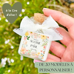 Personalized candle for wedding, baptism, communion, event | Mini candle 50 ml | Personalized guest gifts