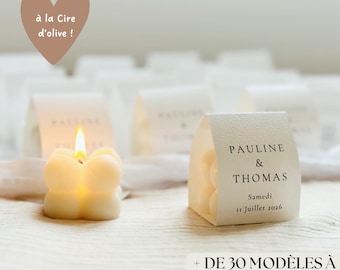 Personalized candle for weddings, baptisms, communions, and events | Mini Bubble Candle | Personalized party favors
