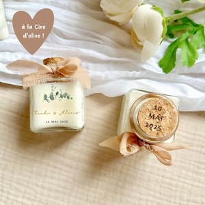 Personalized candle for wedding, baptism, communion, event | Mini candle 45 ml | Personalized guest gifts