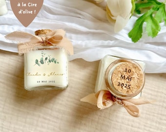 Personalized candle for weddings, baptisms, communions, and events | 50ml candle | Personalized party favors
