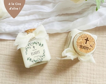 Personalized candle for wedding, baptism, communion, event | Mini candle 45 ml | Personalized guest gifts