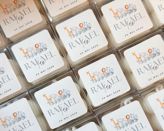 Personalized Candle in a Transparent Box | Wedding, Baptism, Communion Favors