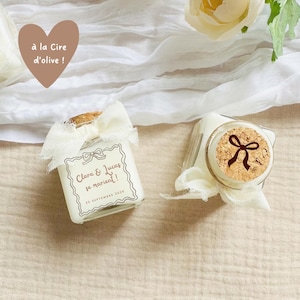 Personalized candle for wedding, baptism, communion, event | Mini candle 45 ml | Personalized guest gifts