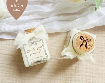 Personalized candle for wedding, baptism, communion, event | Mini candle 45 ml | Personalized guest gifts