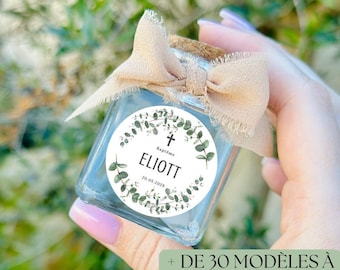 Personalized wedding favor | Glass bottle with cork stopper | Favor jar for baptism, communion, or birthday