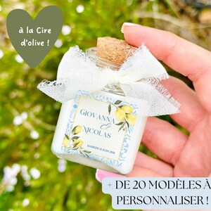 Personalized candle for wedding, baptism, communion, event | Mini candle 45 ml | Personalized guest gifts