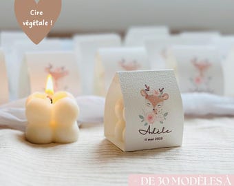 Personalized candle for weddings, baptisms, communions, and events | Mini Bubble Candle | Personalized party favors