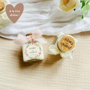 Personalized candle for wedding, baptism, communion, event | Mini candle 45 ml | Personalized guest gifts