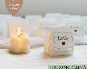 Personalized candle for weddings, baptisms, communions, and events | Mini Bubble Candle | Personalized party favors