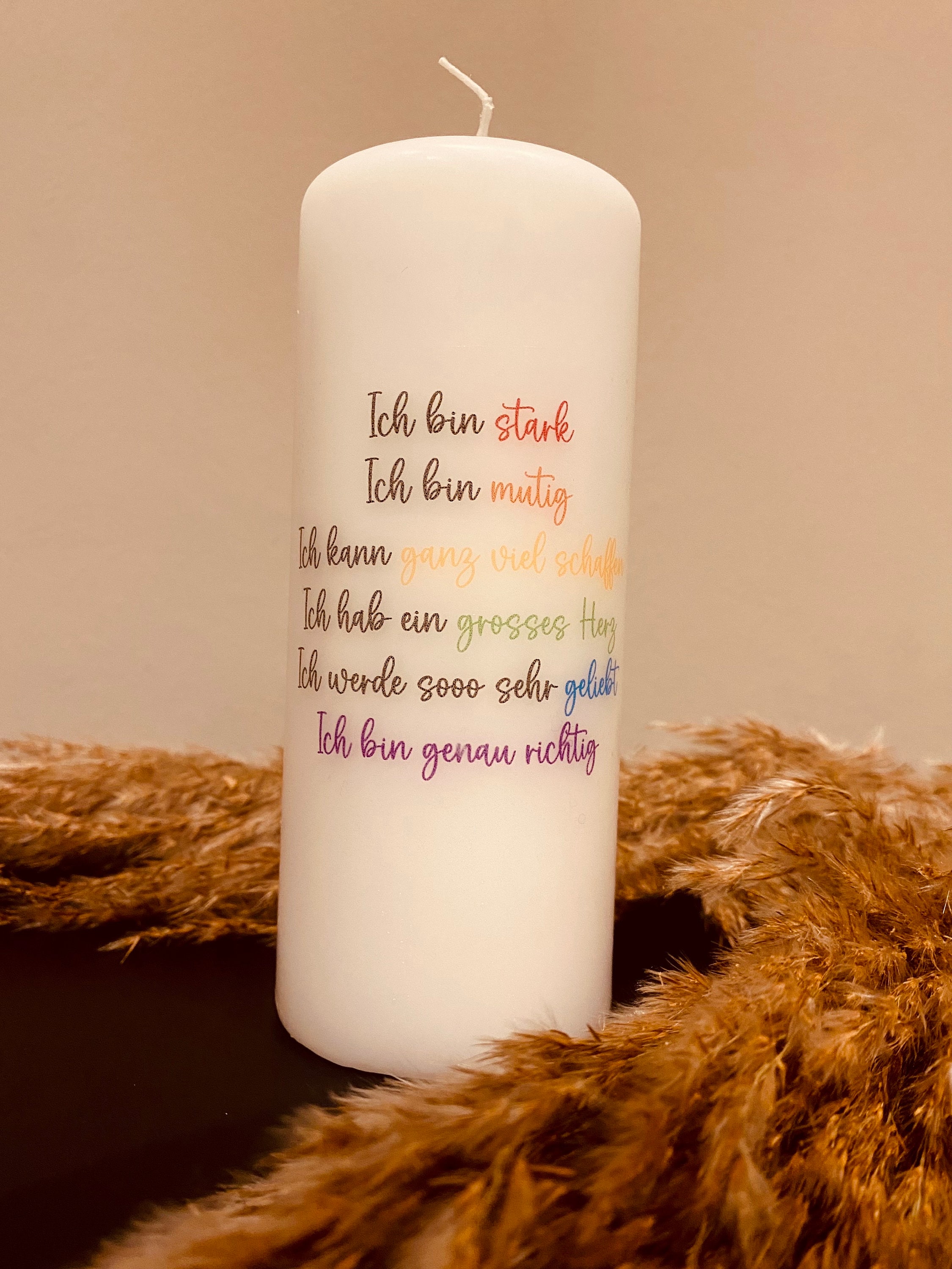 Kerze mit Spruch, Stumpenkerze, Geschenkidee Geburt, Taufe, Hochzeit