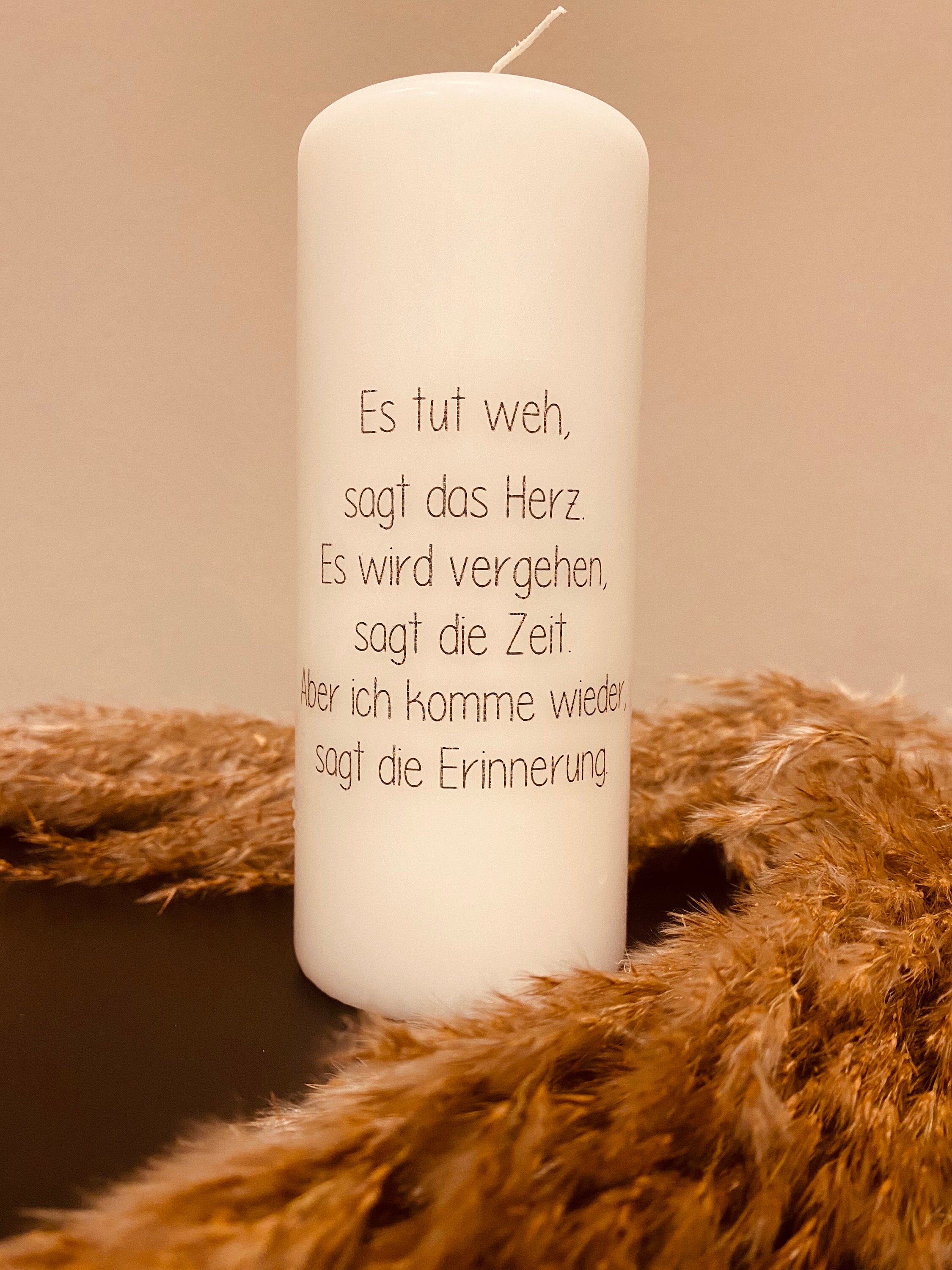 Kerze mit Spruch, Stumpenkerze, Geschenkidee Geburt, Taufe, Hochzeit