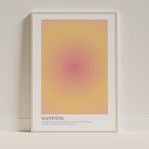 Póster Aura de felicidad – Arte de pared degradado | Energía positiva y decoración moderna | Descarga digital para imprimir