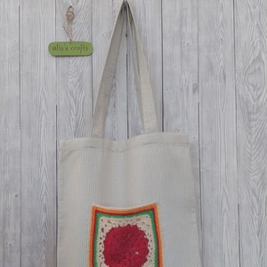 Sac fourre-tout vintage fait main, sac cabas, sac hippie bohème au crochet, sac de plage en tricot, sac en lin étudiant
