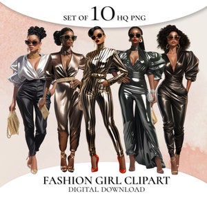 Black Women Clipart, Office Girl Clipart, Black Women Lady Boss Clipart, PNG for Stickers/Planner/Scrapbook/Paper Crafts/Print