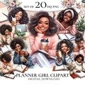 Black Women Clipart, Planner Girl Clipart, Office Girl Clipart, Black Women Lady Boss Clipart, Black Girl Cliart, Black Girl Magic product logo